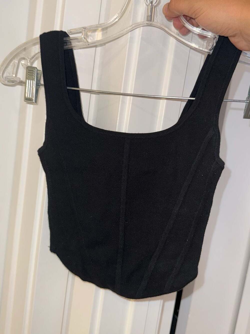 Wilfred Sculpt Knit Bustier Waist Tank Top in Black